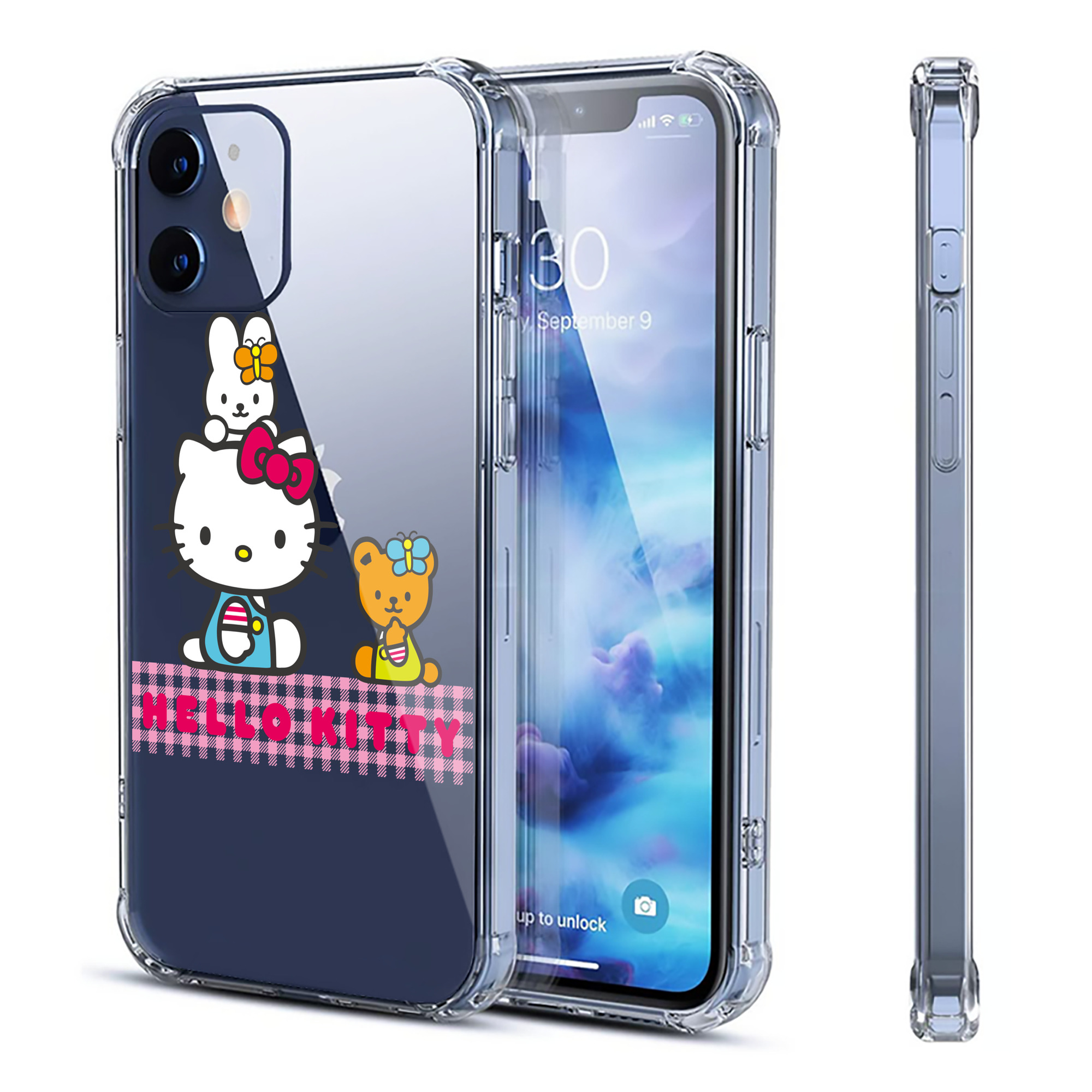 （画像用） Hello Kitty ハローキティ 【iPhone 12シリーズ対応】透明スマホケース（クリアソフトケース）